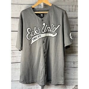 Ecko Unltd‎ Mens Baseball Jersey Gray Since 1972 Rhinoceros Logo Size 4XL